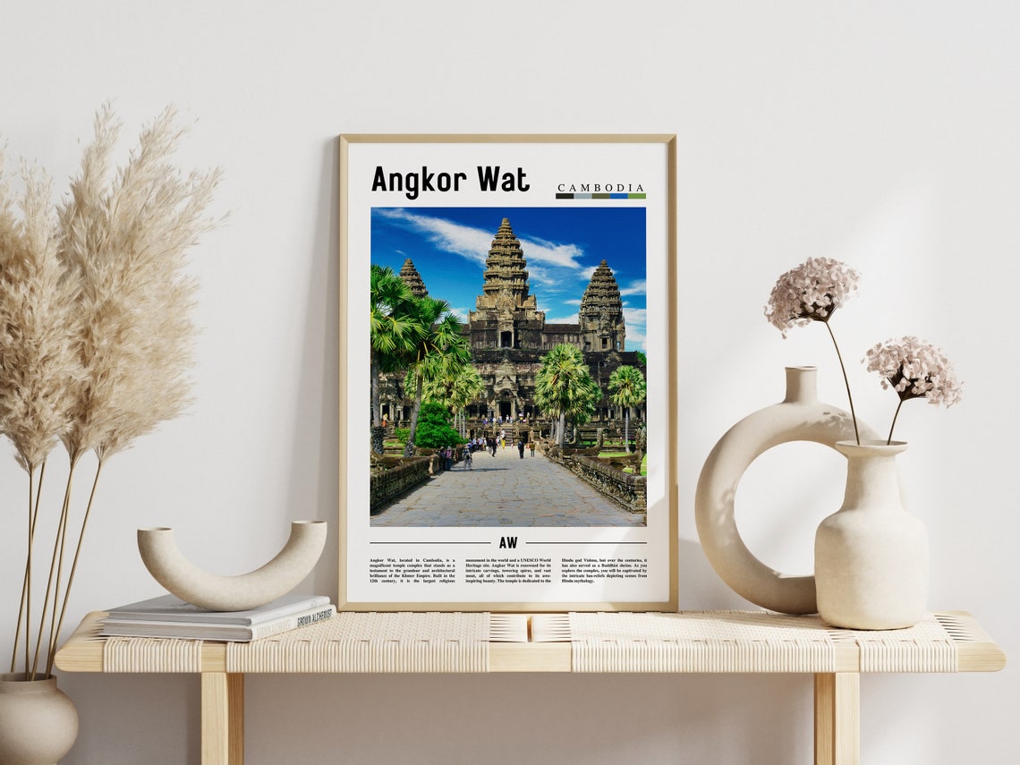 Angkor Wat Cambodia Ancient Temple Complex Sunrise Travel Poster - Image 3