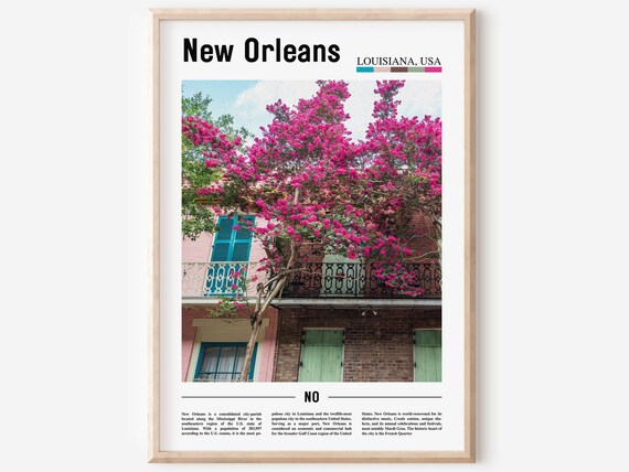 New Orleans Louisiana French Quarter Bougainvillea Bloom Travel Print