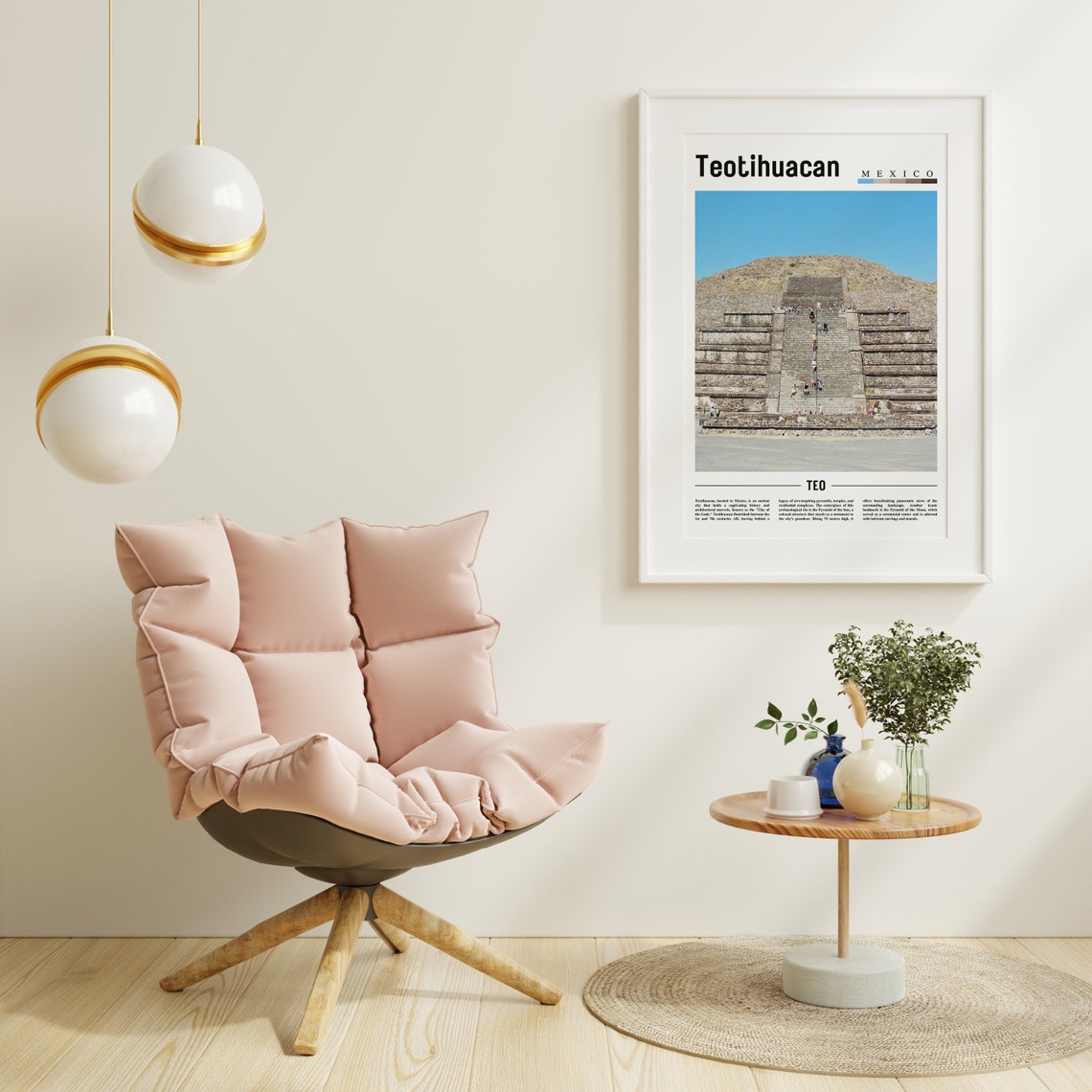 Teotihuacan Poster Teotihuacan Print Teotihuacan Wall Art Minimal Travel Print Travel Destination Oil Painting Poster - Image 3