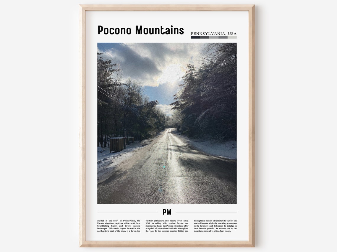 Pocono Mountains Poster Pocono Mountains Print Pocono Mountains Wall Art United States Photo United States Poster United States Print