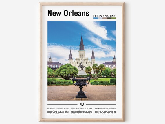 New Orleans Louisiana St Louis Cathedral Cityscape Travel Poster