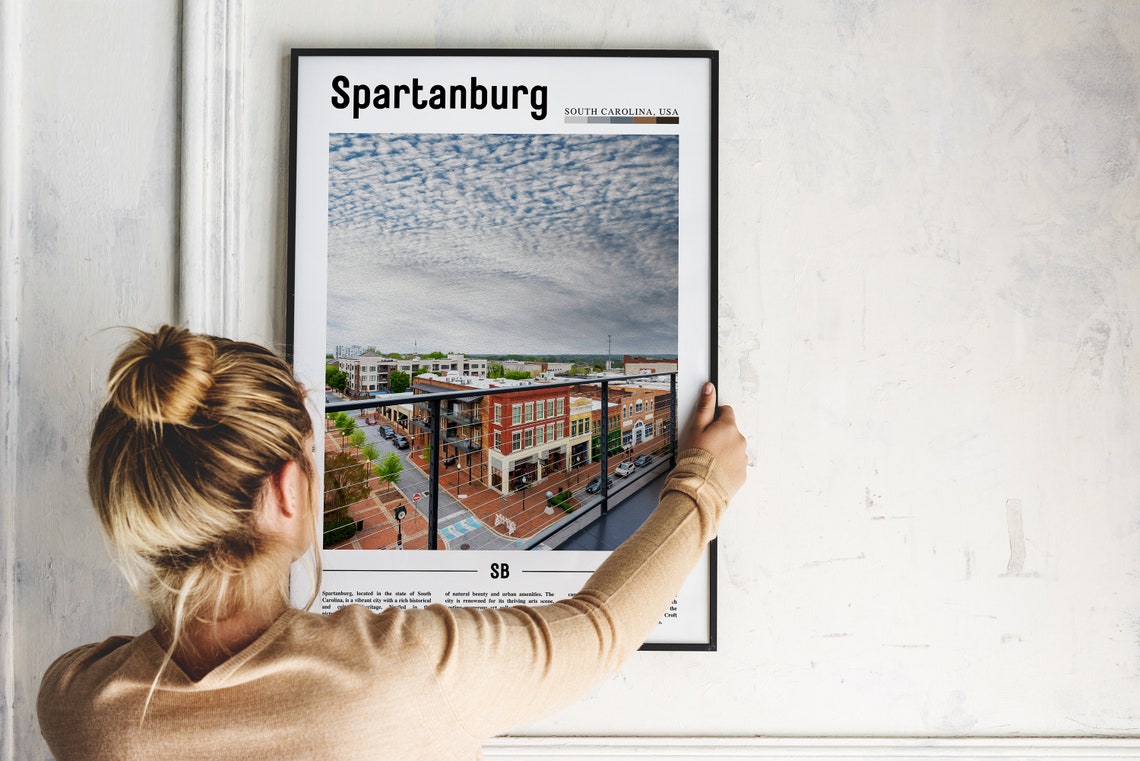 Spartanburg Poster Spartanburg Print Spartanburg Wall Art United States Photo United States Poster United States Print Travel Poster - Image 2