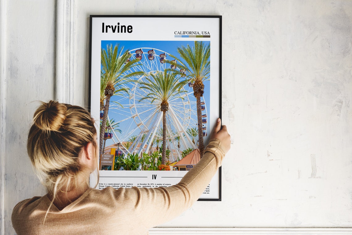 Irvine California Ferris Wheel Palm Trees Photography Poster - Image 2