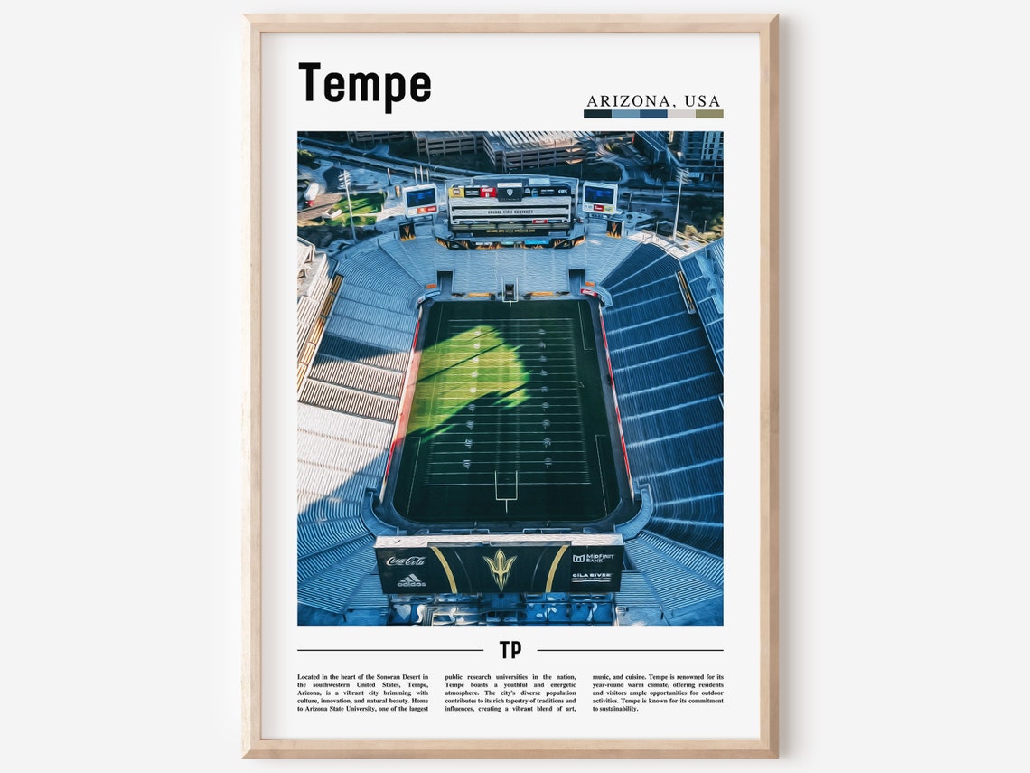 Tempe Poster Tempe Print Tempe Wall Art United States Photo United States Poster United States Print Travel Poster