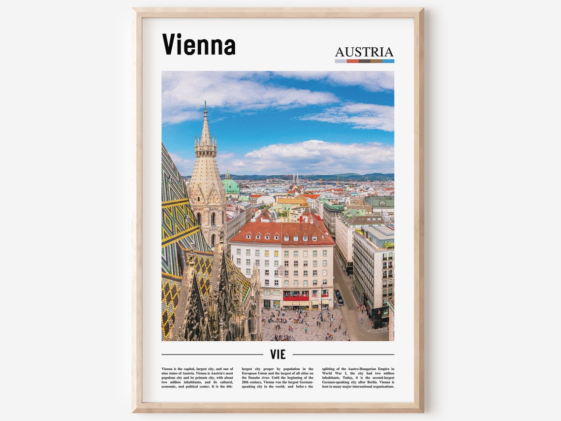 Vienna Print Vienna Poster Vienna Wall Art Oil Painting Poster Colorful City Print City Artwork Travel Artwork Travel Wall Art