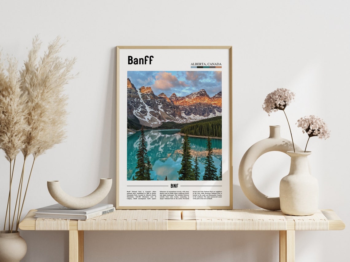 Banff Alberta Canada Moraine Lake Mountain Photography Poster - Image 3
