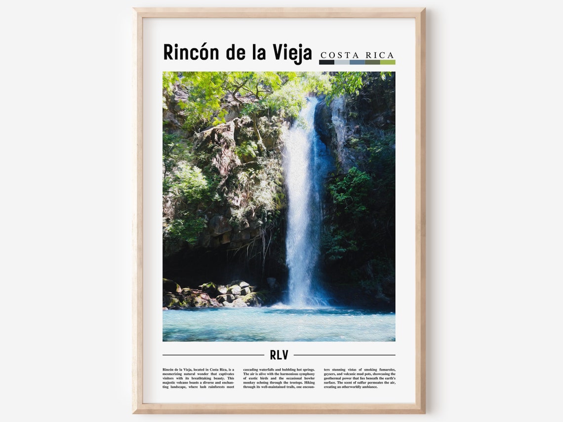 Rincn De La Vieja Poster Rincn De La Vieja Print Rincn De La Vieja Wall Art Minimal Travel Print Oil Painting Poster