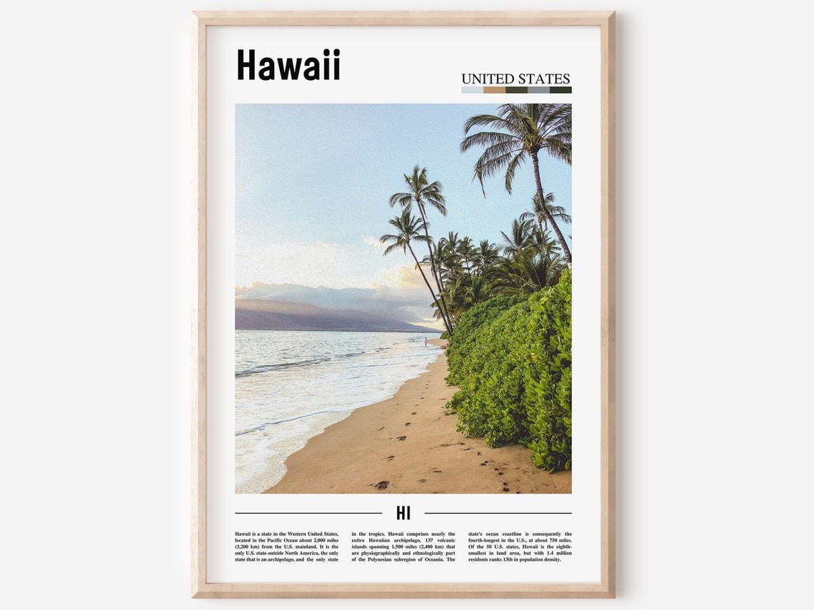 Hawaii Poster Hawaii Print Hawaii Wall Art United States Photo United States Poster United States Print Travel Poster