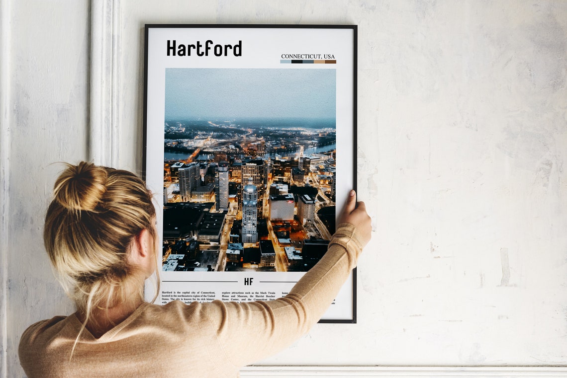 Hartford Poster Hartford Print Hartford Wall Art United States Photo United States Poster United States Print Travel Poster - Image 2