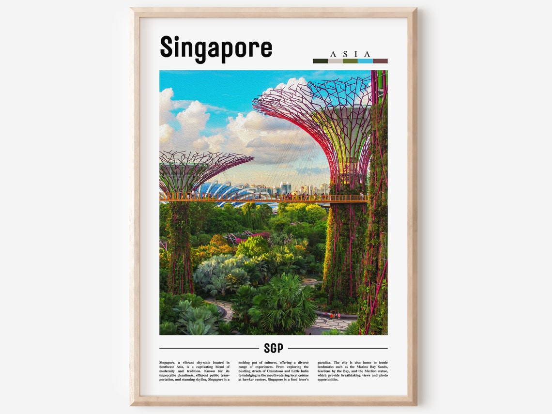 Singapore Gardens by the Bay Supertrees Skywalk Landmark Poster