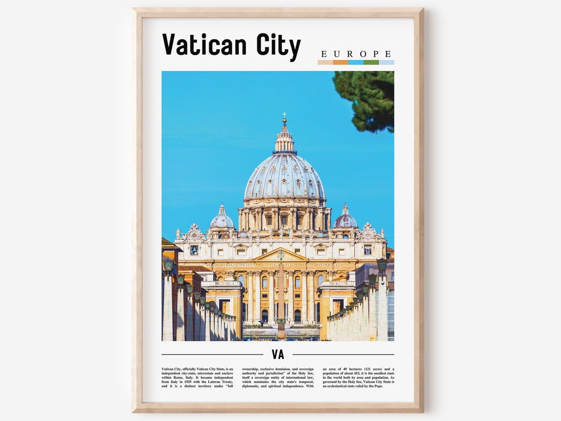Vatican City Print Vatican City Poster Vatican City Wall Art Oil Painting Poster City Print City Artwork Travel Artwork Travel Wall Art