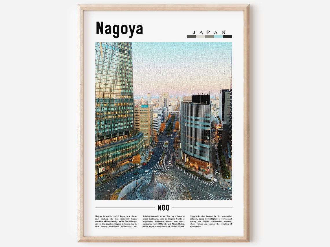 Nagoya Poster Nagoya Print Nagoya Wall Art Asia Print Asia Poster Asia Photo Minimal Travel Poster