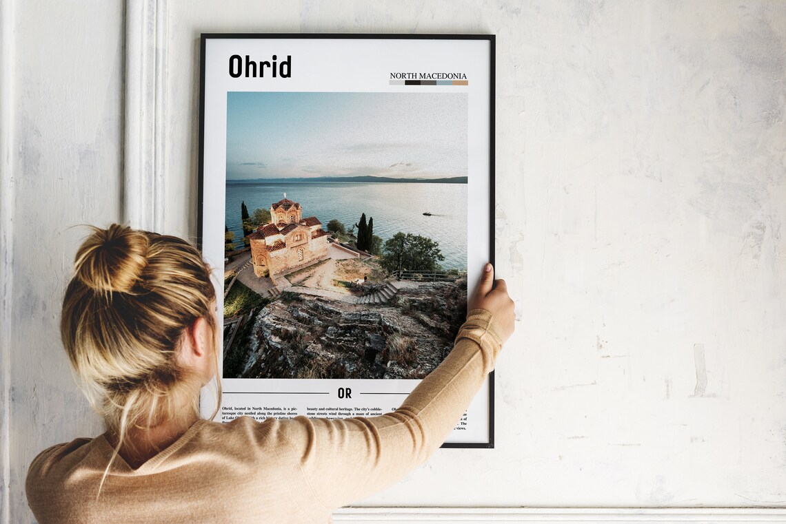 Ohrid North Macedonia Lakeside Church Lake Ohrid Travel Poster - Image 2