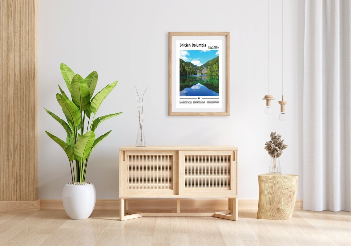 British Columbia Print British Columbia Poster British Columbia Wall Art Oil Painting Poster City Artwork Travel Artwork Travel Wall Art - Image 3