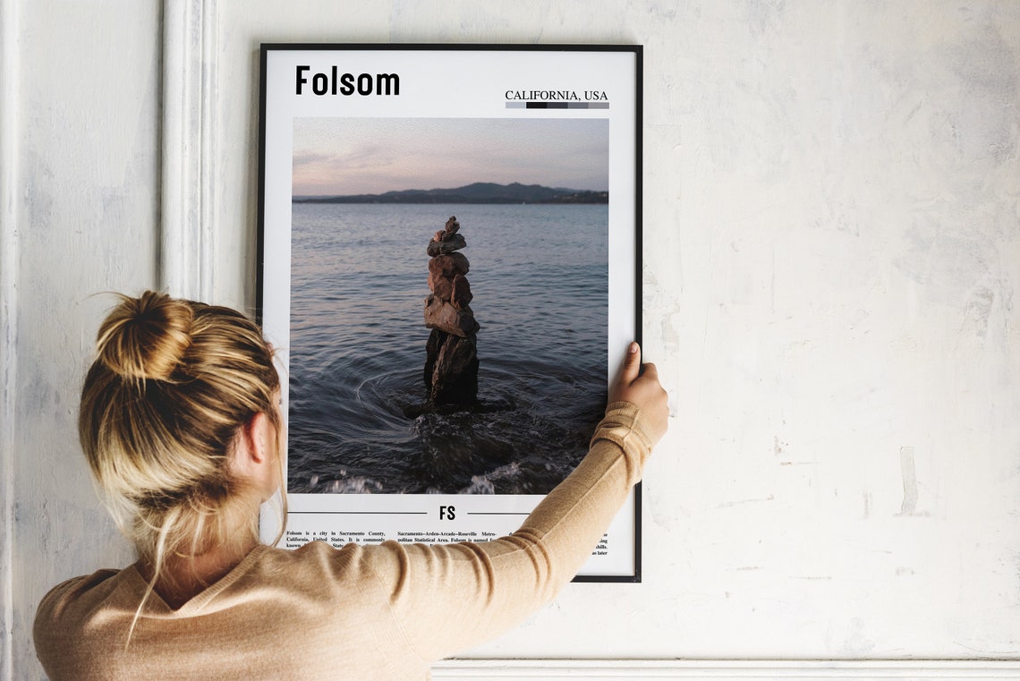 Folsom Print Folsom Poster Folsom Wall Art Minimal Travel Print Minimal City Poster Travel Destination City Print Oil Painting Poster - Image 2
