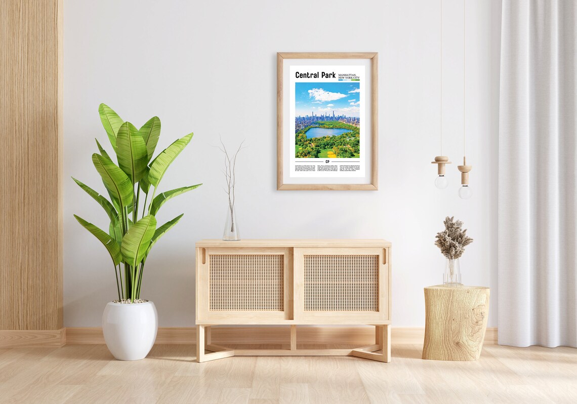 Central Park Print Central Park Poster Central Park Wall Art Oil Painting Poster City Print City Artwork Travel Artwork Travel Wall Art - Image 3