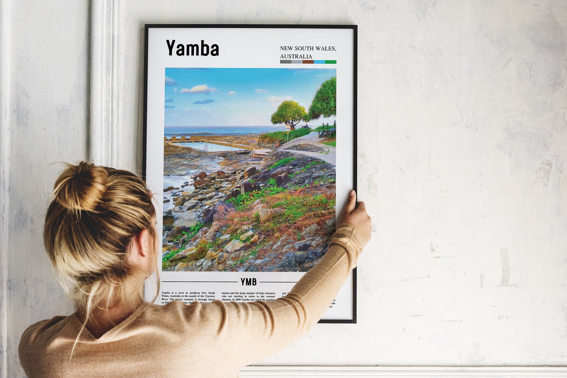 Yamba Australia Scenic Rocky Shore Tidal Pools Coastal Walk Poster - Image 2