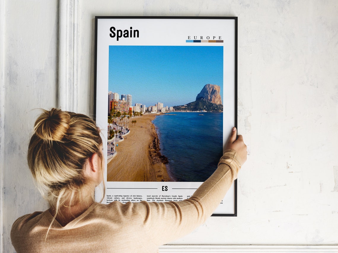 Spain Mediterranean Beach Limestone Headland Travel Photo Poster - Image 2