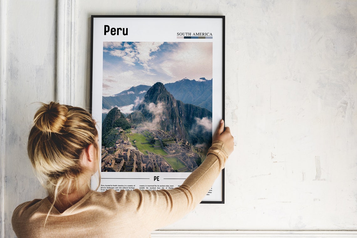Peru Machu Picchu Ancient Andes Mountain Ruins Mist Photo Poster - Image 2