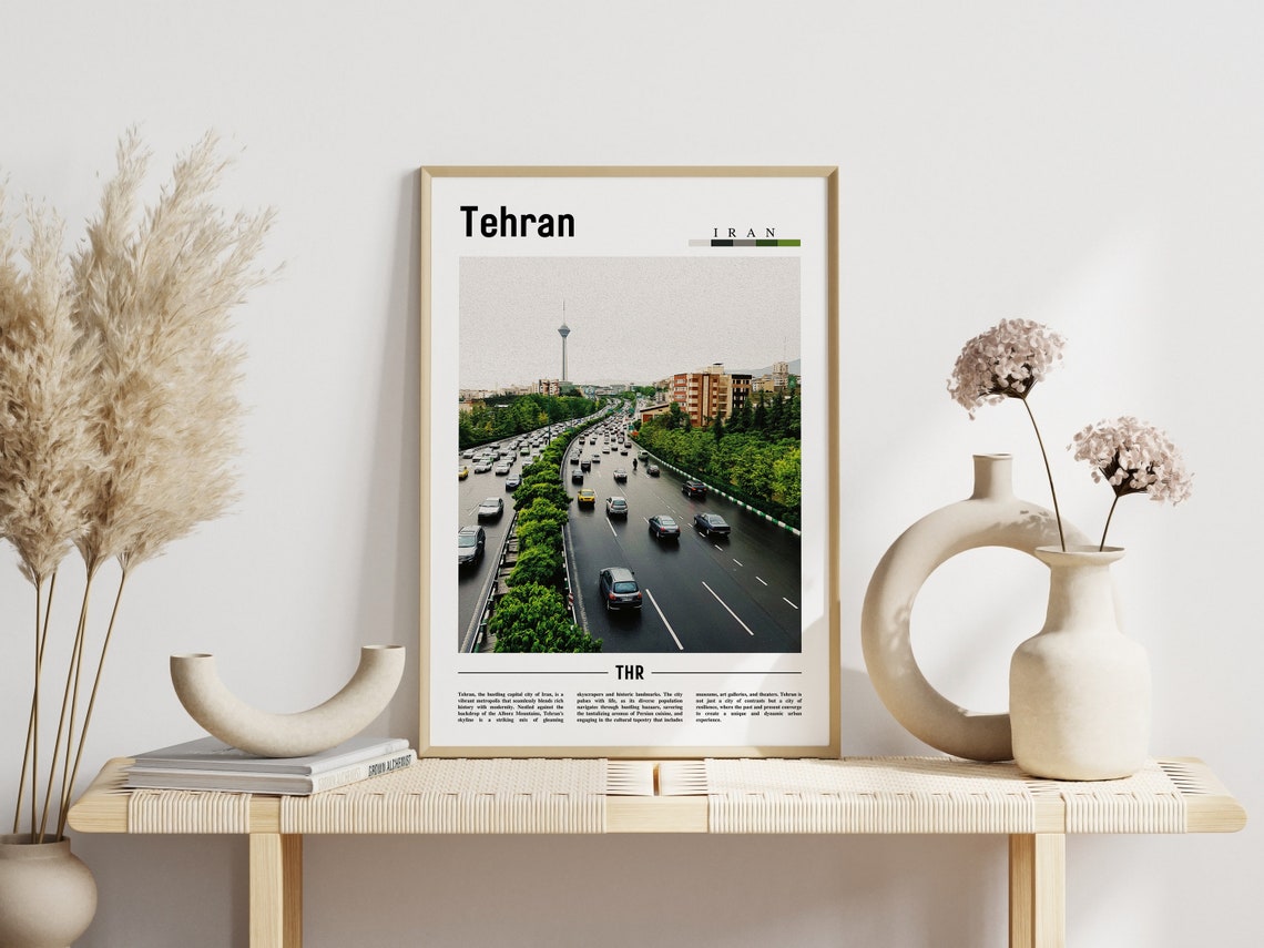 Tehran Iran Milad Tower City Highway Urban View Travel Poster - Image 3