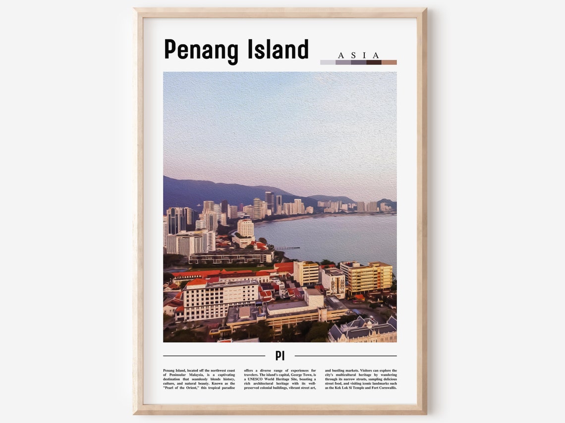 Penang Island Poster Penang Island Print Penang Island Wall Art Asia Print Asia Poster Asia Photo Minimal Travel Poster