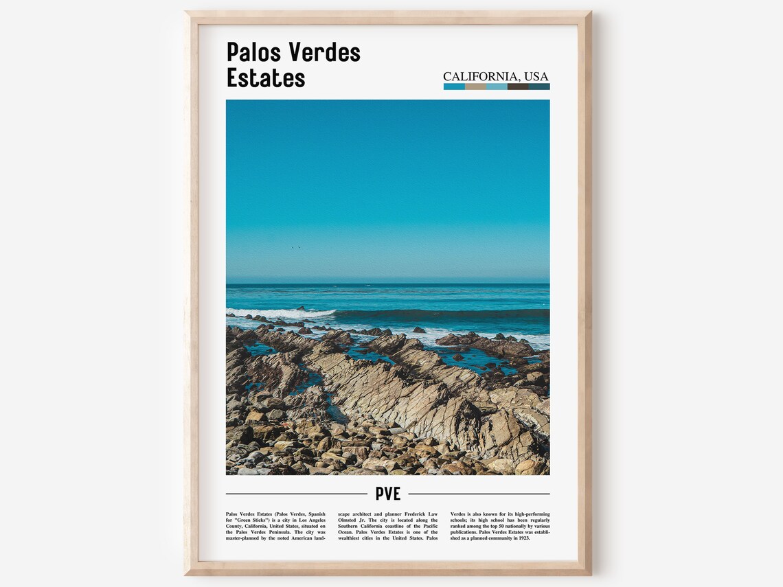 Palos Verdes Estates California USA Rocky Coast Travel Photo Poster