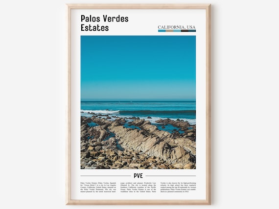 Palos Verdes Estates California USA Rocky Coast Travel Photo Poster