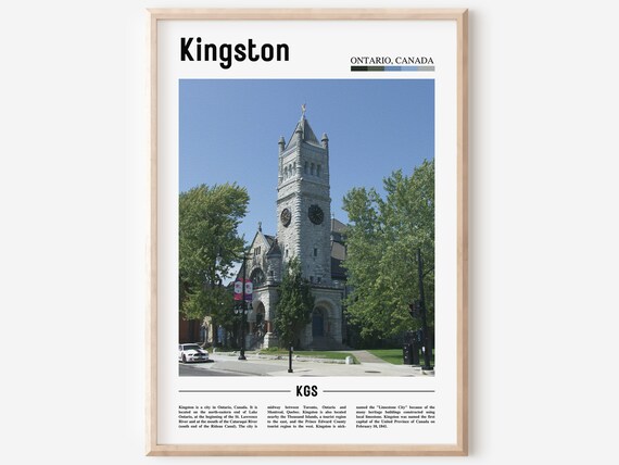 Kingston Ontario Historic City Hall Clock Tower Travel Photo Poster