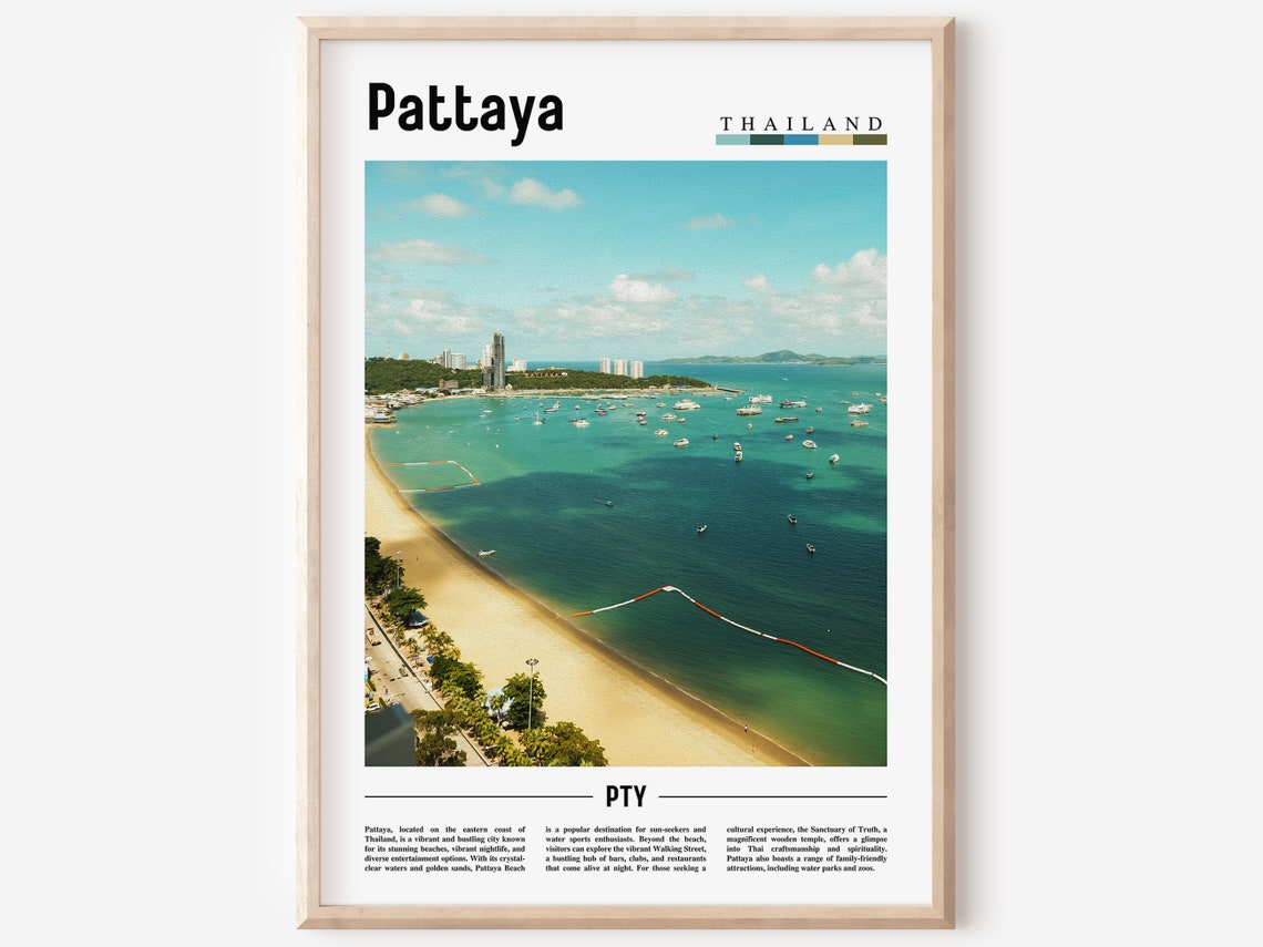 Pattaya Poster Pattaya Print Pattaya Wall Art Asia Print Asia Poster Asia Photo Minimal Travel Poster