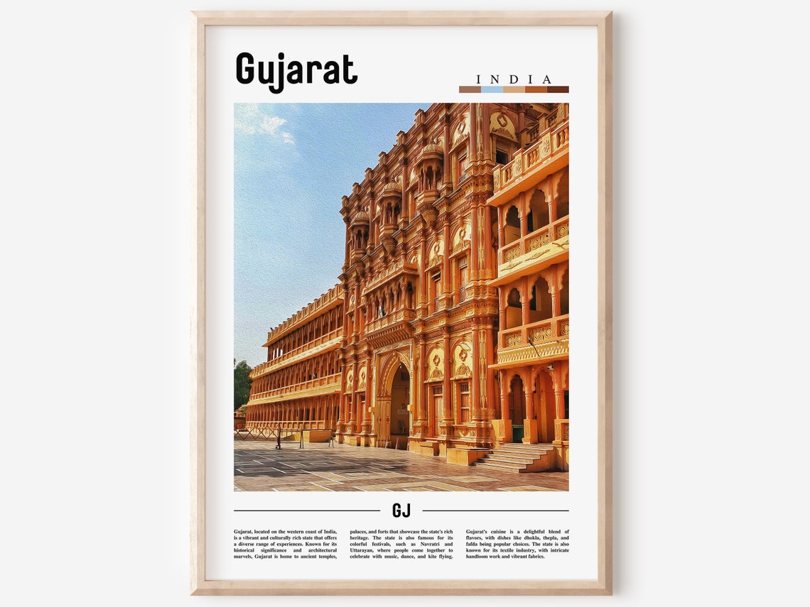 Gujarat India Ornate Heritage Palace Facade Photo Art Poster