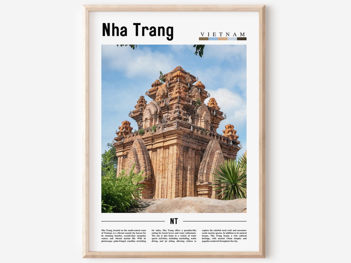 Nha Trang Vietnam Ancient Cham Tower Temple Travel Art Poster