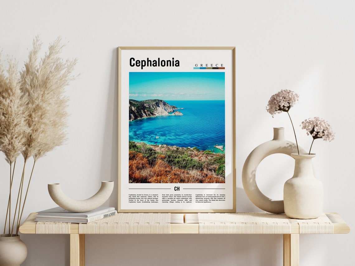 Cephalonia Greece Turquoise Coast Cliffs Seaside Island Poster - Image 3