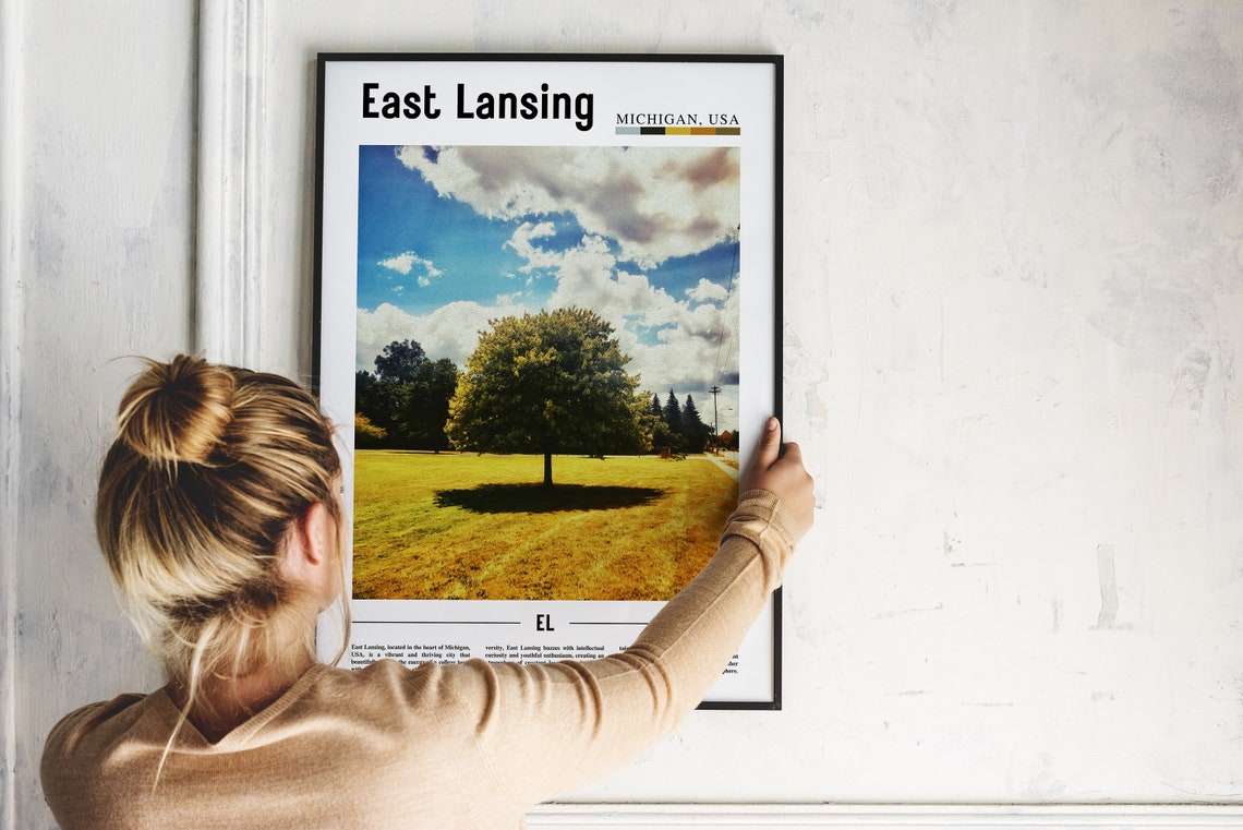 East Lansing Poster East Lansing Print East Lansing Wall Art United States Photo United States Poster United States Print - Image 2