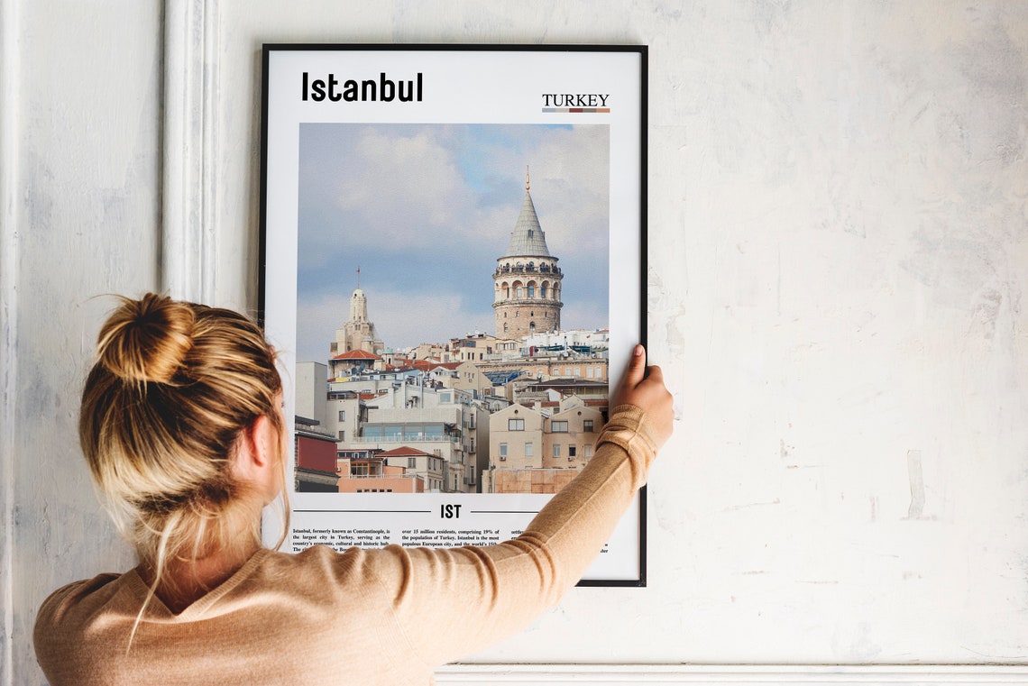 Istanbul Print Istanbul Poster Istanbul Wall Art Oil Painting Poster Colorful City Print City Artwork Travel Artwork Travel Wall Art - Image 2
