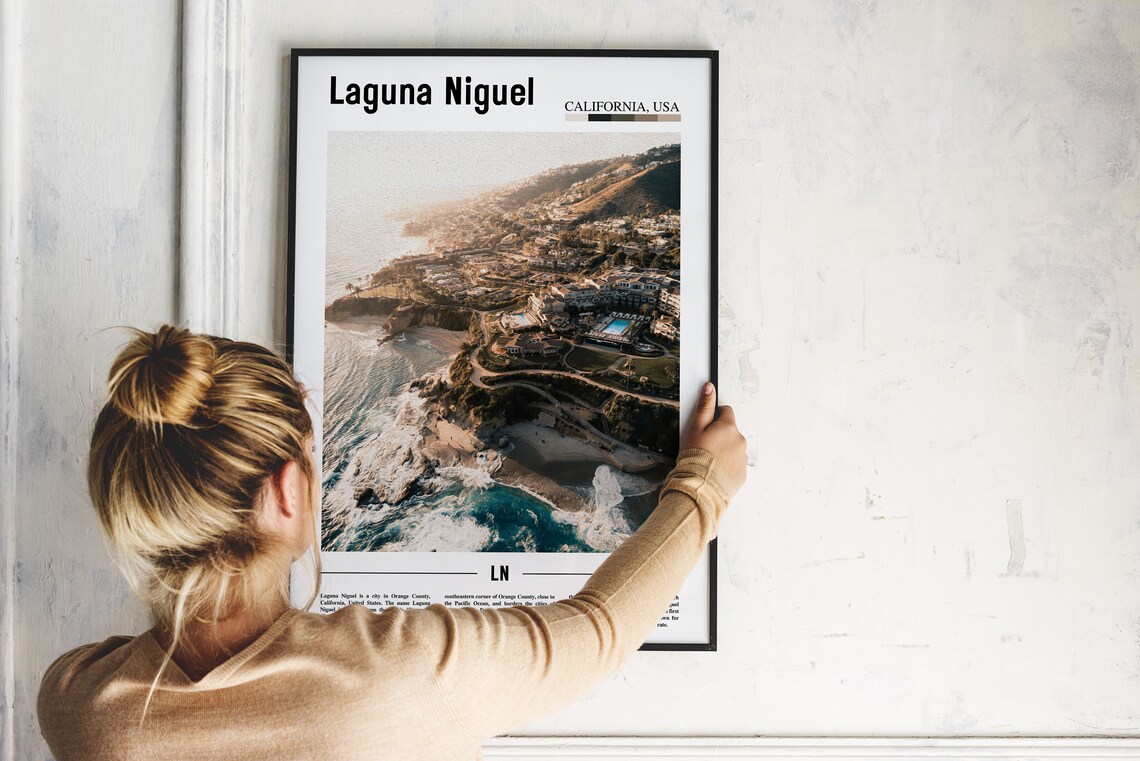Laguna Niguel California Coastline Aerial Ocean Travel Poster - Image 2