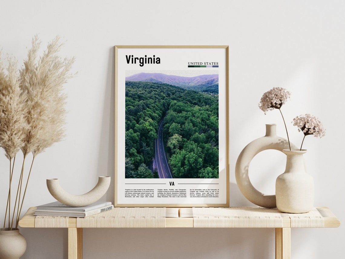 Virginia Poster Virginia Print Virginia Wall Art United States Photo United States Poster United States Print Travel Poster - Image 3