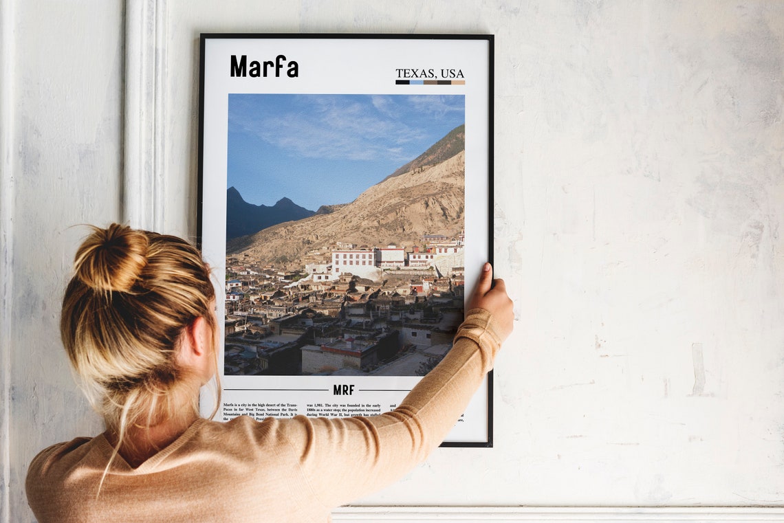 Marfa Texas Desert Mountain Town Artistic Retreat Travel Poster - Image 2