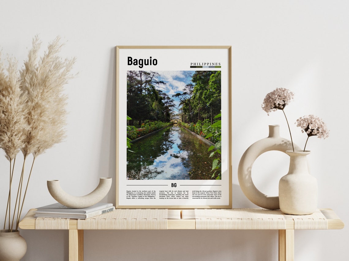 Baguio Philippines Park Reflecting Pool Minimal Travel Poster - Image 3