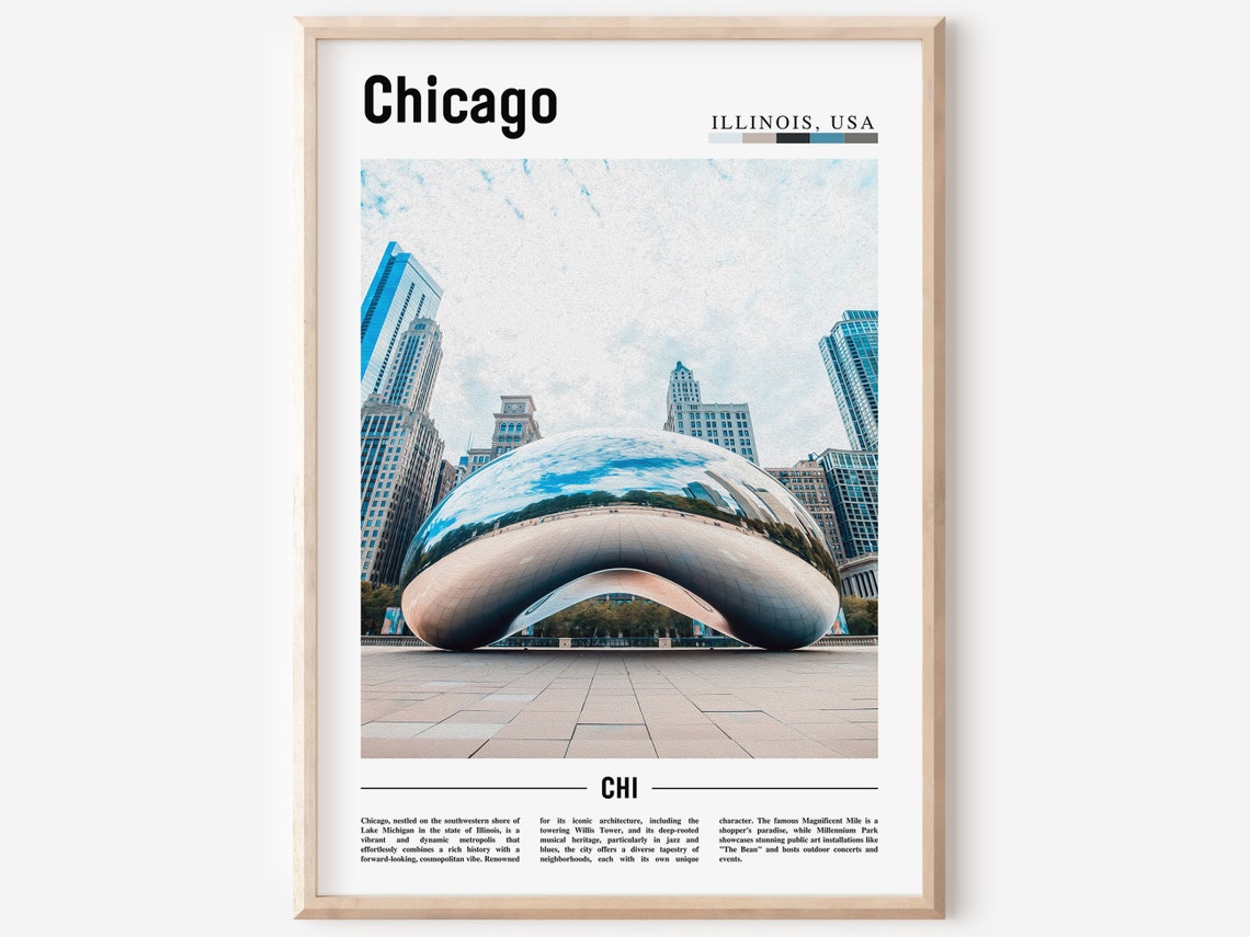 Chicago Print Chicago Poster Chicago Wall Art United States Photo United States Poster United States Print
