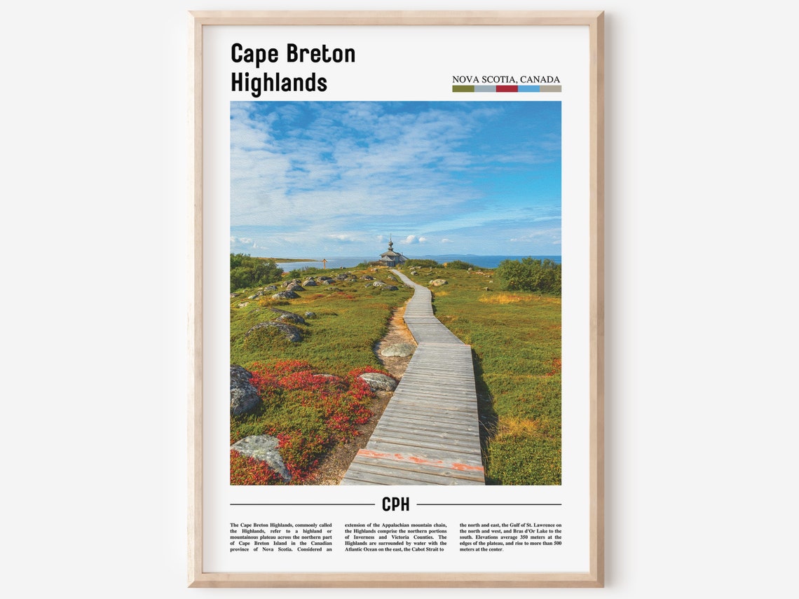Cape Breton Highlands Nova Scotia Canada Nature Travel Poster
