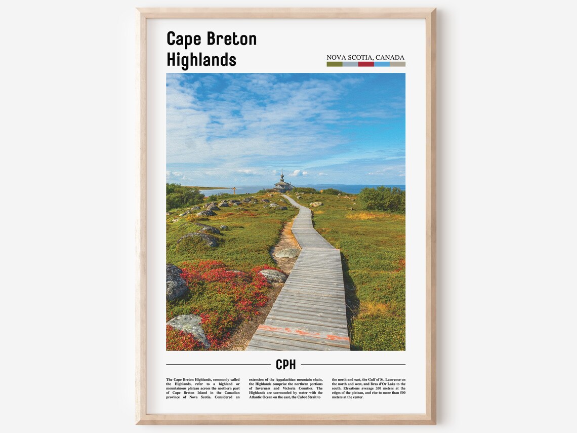 Cape Breton Highlands Print Cape Breton Highlands Poster Cape Breton Highlands Wall Art Oil Painting Poster Travel Artwork Travel Wall Art