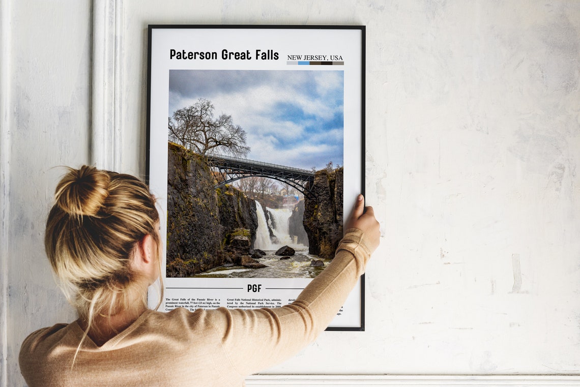 Paterson Great Falls New Jersey Waterfall Photo Editorial Poster - Image 2