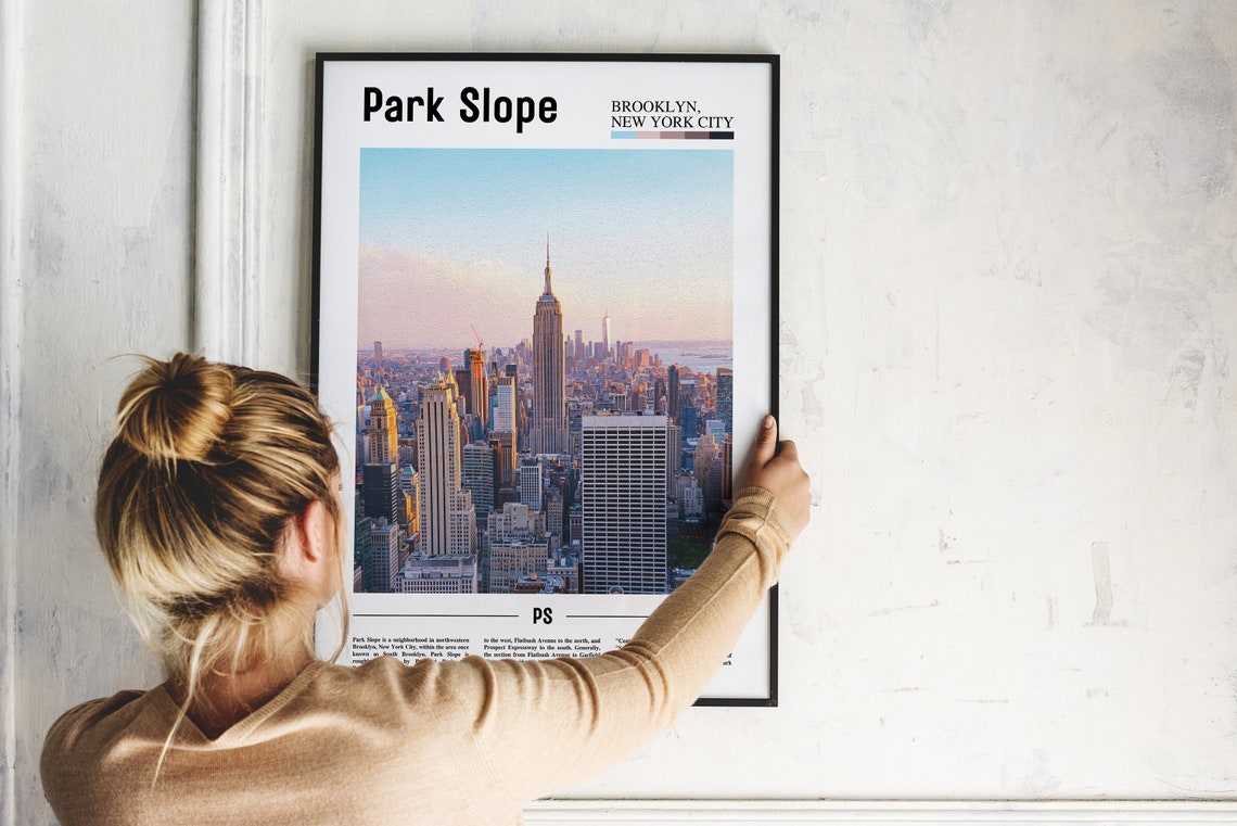 Park Slope Print Park Slope Poster Park Slope Wall Art Oil Painting Poster Colorful City Print City Artwork Travel Artwork Travel Art - Image 2