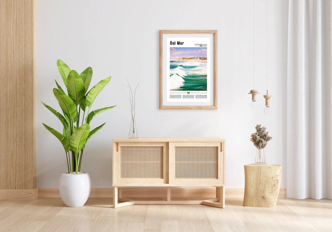 Del Mar Print Del Mar Poster Del Mar Wall Art Oil Painting Poster Colorful City Print City Artwork Travel Artwork Travel Wall Art - Image 3