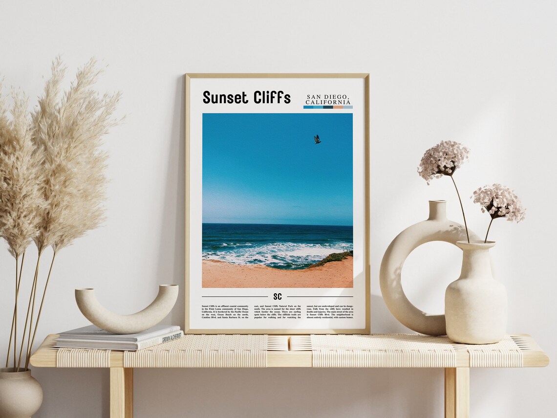 Sunset Cliffs San Diego California Ocean Wave Beach Photo Travel Poster - Image 3