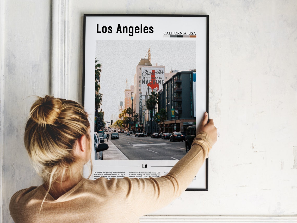 Los Angeles Hollywood Boulevard Mural Street Scene Sunset Photo Poster - Image 2
