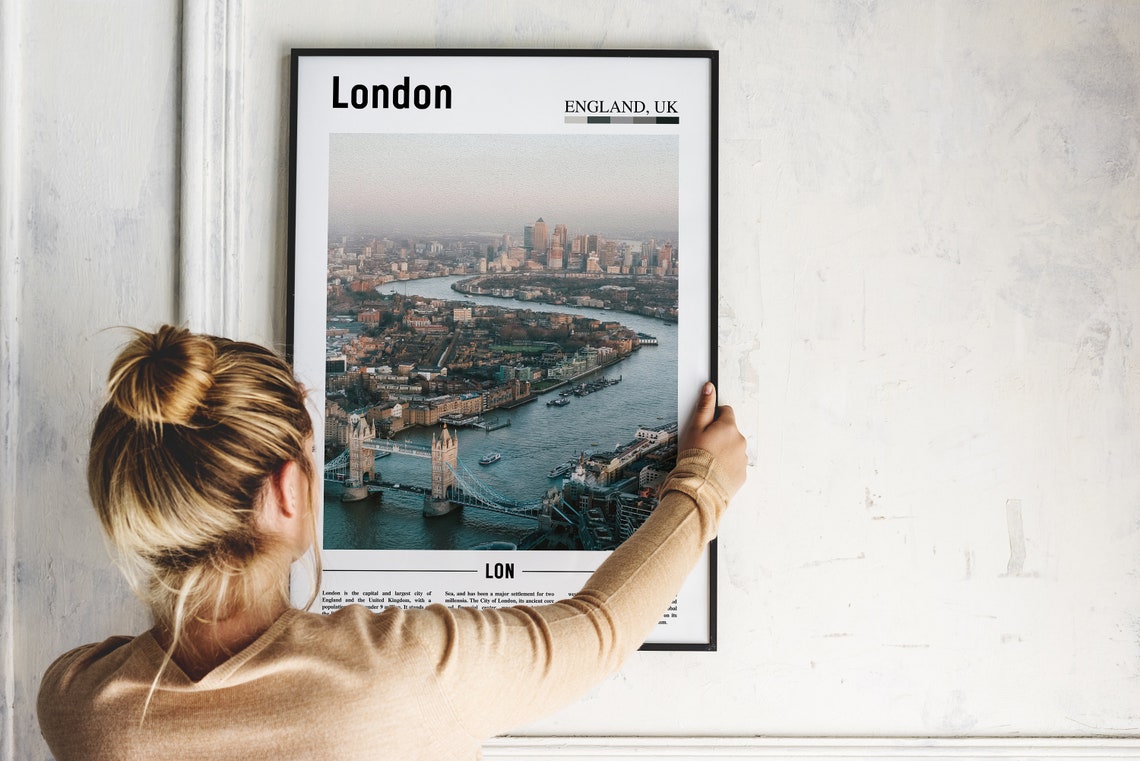 London Poster London Print London Wall Art Minimal Travel Print Minimal City Poster Travel Destination Oil Painting Poster - Image 2