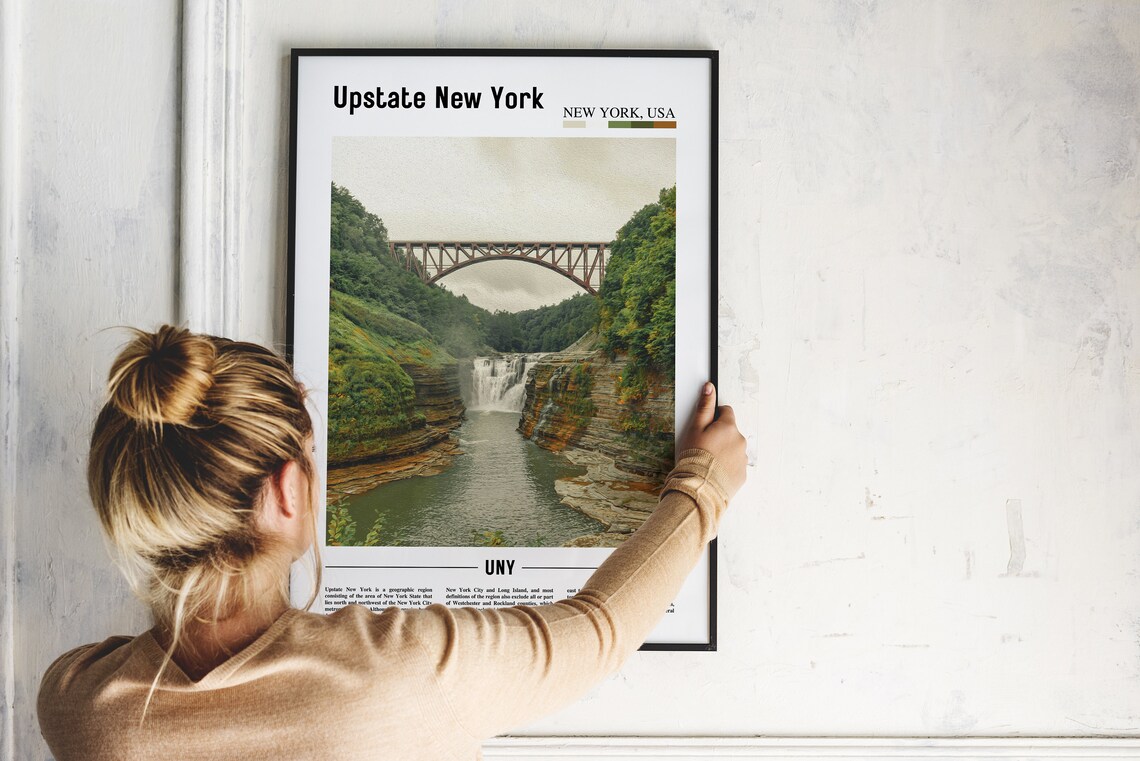 Upstate New York Travel Poster, Oil-Painting Style Art Print - Image 2