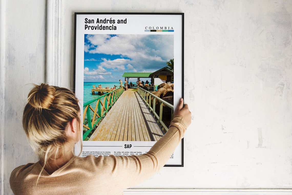 San Andres and Providencia Caribbean Wooden Pier Travel Poster - Image 2