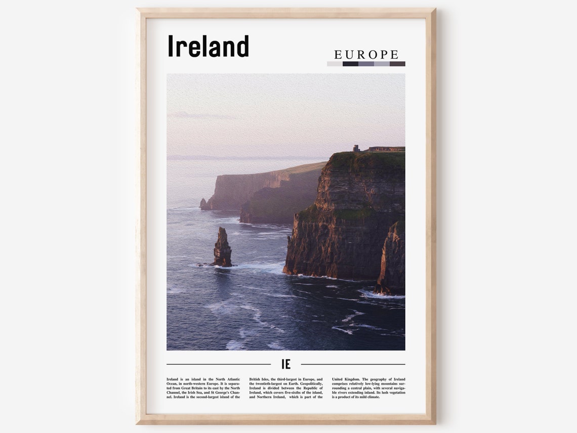 Ireland Cliffs of Moher Dramatic Atlantic Coast Photo Travel Poster